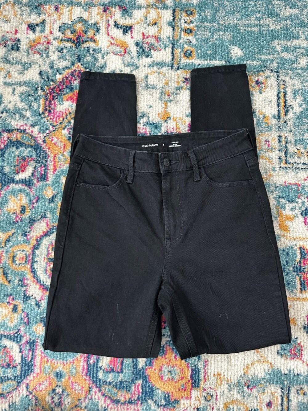 Old Navy WOW High Rise Super Skinny Jeans Size 4 Black Stretch Denim